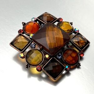 Colorful, Stained Glass Inspired, Fall Brooch